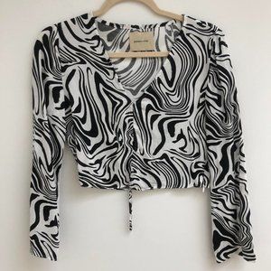 Paloma wool black and white psychedelic print top